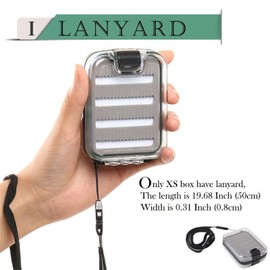 Maxcatch Waterproof Fly Fishing Tackle Box Two-sided Clear Lid Fly Box (S, Slit foam)