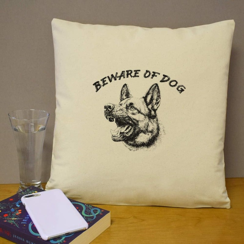 Azeeda 40cm x 40cm 'Beware Of Dog German Shepherd '