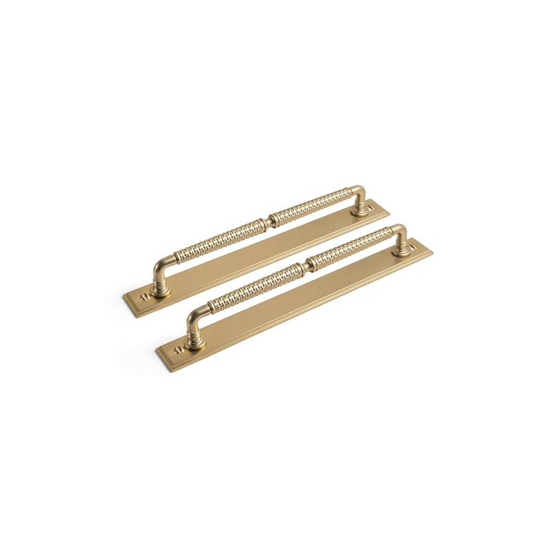 Goo-Ki 7.56" c-c Champagne Bronze Cabinet Drawer Pulls with Backplate/Base