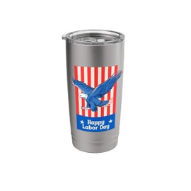 Patriotic Happy Labor Day Design Stainless Steel Insulated Tumbler