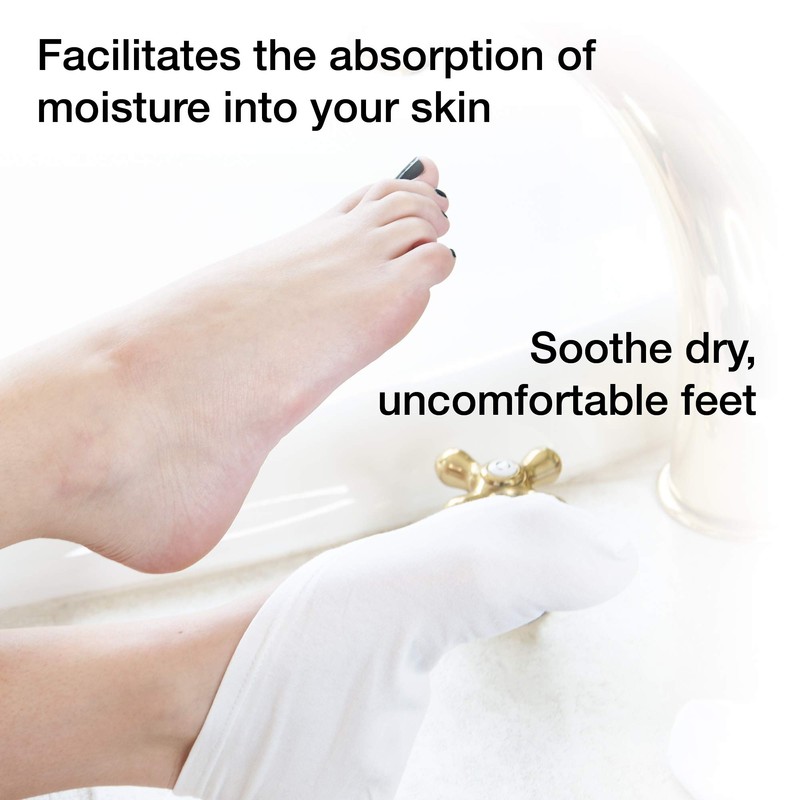 Eurow Cosmetic Moisturizing Therapy Socks, Cotton and Spandex, White, 2