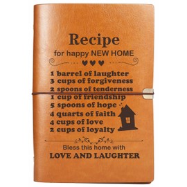 ZVMIS New Home Housewarming Gifts for Family Friends-Apartment Realtor Gift for Clients-Realtor Closing Gift-Recipe for Happy New Home-Removable Recipe Notebook-Blank Recipe Book-Binder Cookbook
