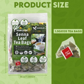 Senna Tea, Natural Herbal Tea, Metabolic Tea, Detox Tea for Detoxifying, Premium Natural Laxative, Promotes Intestinal Transition and Colon Cleansing, 135 Tea Bags