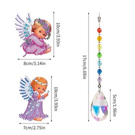 Wisebom Diamond Painting Pendant, 2 Pieces, 5D Diamond Painting Key Chain, Children, Double-Sided DIY Diamond Painting Kit, Diamond Painting, Suncatcher, Crystal, DIY, Diamond Painting, Home Decor