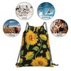 Richugui Black Drawstring Bags Sunflower Drawstring Backpack Sports Gym Bag