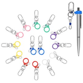 14 Set Retractable Pen Holders, Silicone Pen Holder with Lobster Clasp, Clip on Pens Holder for Badge Reel, Perfect Pen Holder f1or Lanyard, Badge Pen Holder for Nurses, Badge Reel Accessories