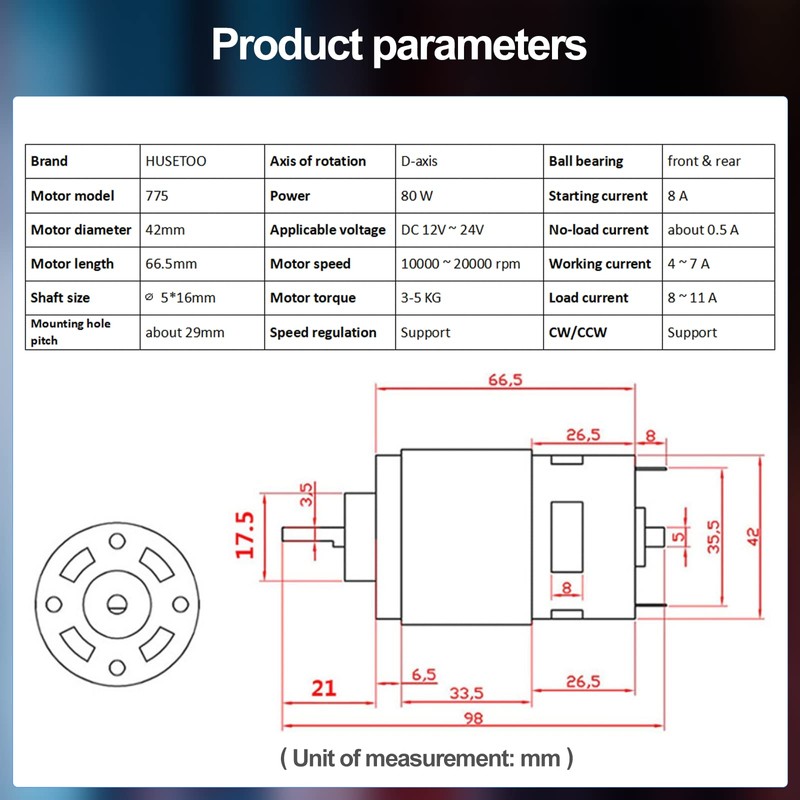 775 DC Motor 12v DC Motor High Torque DC Motor