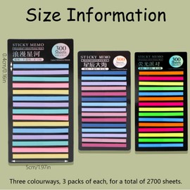 Realand 2700pcs Transparent Highlighter Tape, Short Reusable Highlight Strips Book Highlighters Removable, Sticky Note Tabs for Annotating Books Aesthetic Annotation Supplies