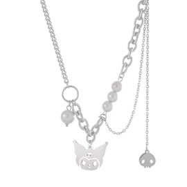 PQKL-party Kuromi Necklace, Kuromi Necklace, Kuromi Jewellery, 1 x Kuromi Necklace, Kuromi Cartoon Necklace, Kawaii Children's Necklace, Kuromi Children's Chain Necklaces for Women, Christmas Gifts