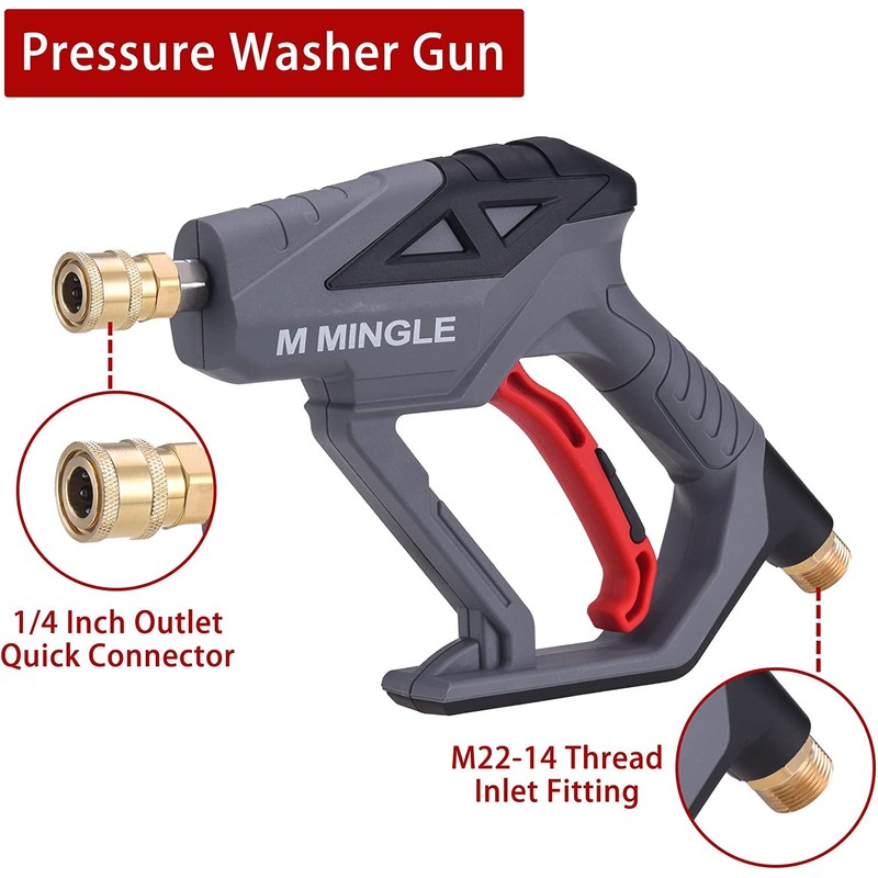 M MINGLE High Pressure Washer Gun Snow Foam Lance, 4000