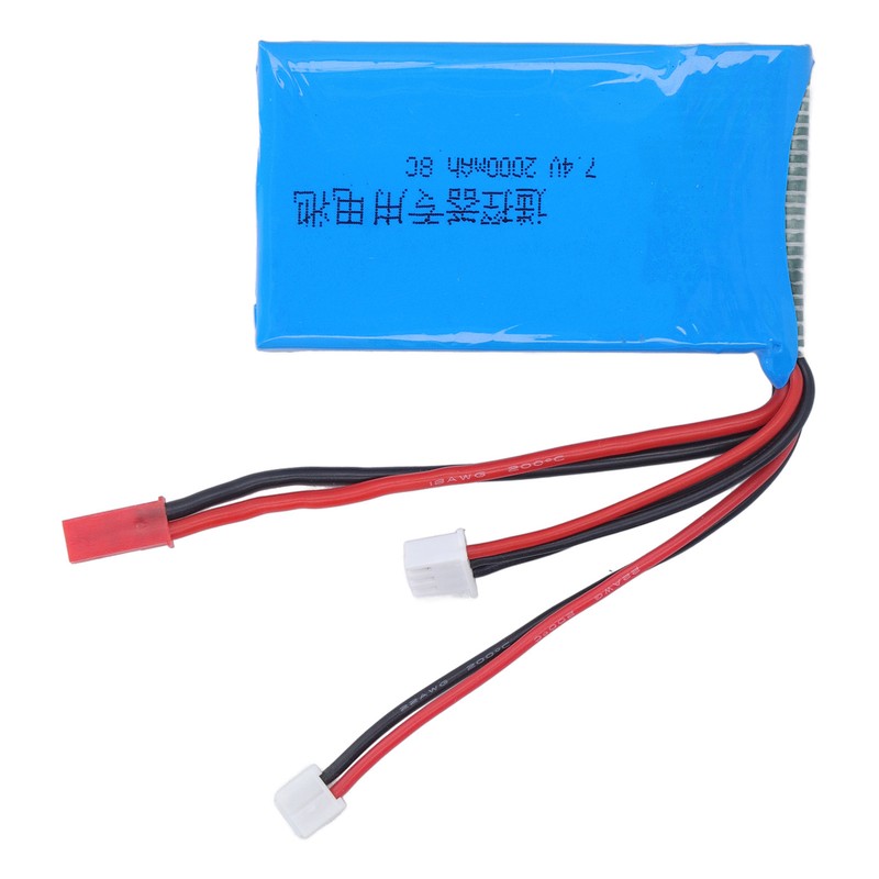 RC Lithium Battery 2S 7.4V 2000MAH Powerful Circuit Protection Light