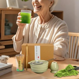 Japaneses Matcha Whisk Set - Handheld Matcha Starter Kit,Ergonomic Japanese Tea Making Supplies Set with Whisk, Bowl and Spoon for Home Dormitory