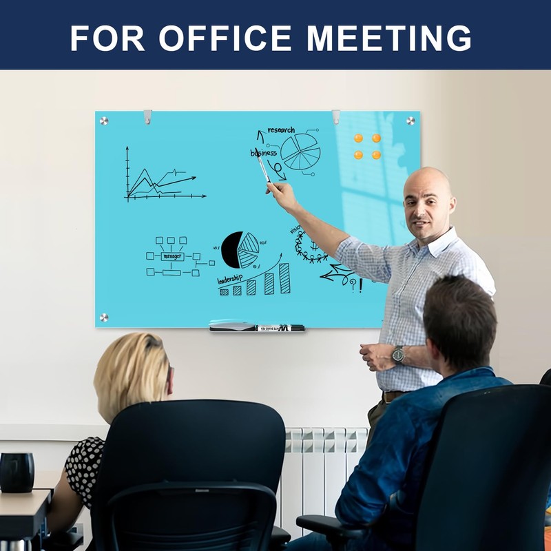 TSJ OFFICE Glass Dry-Erase Board - 36 x 24 Inches