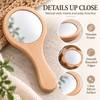 Wooden Hand Mirror for Makeup & Grooming – Portable Handheld