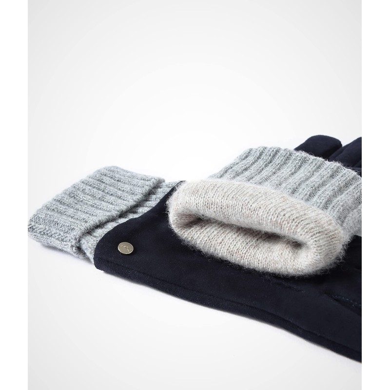 YISEVEN Women’s Winter Lambskin Suede Leather Gloves with Knit Cuffs