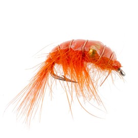 The Fly Fishing Place Orange Beaded Shrimp Scud Patterns- 6 Flies - Size 12 - Tailwater Lake Fly Fishing Nymph Flies