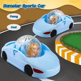 Hamster Ball Car Wheel Exercise Toy, Rolling Ball Sports Car with Detachable Transparent Ball and Banana Bed House for Small Pet - Safe, Breathable and Funny