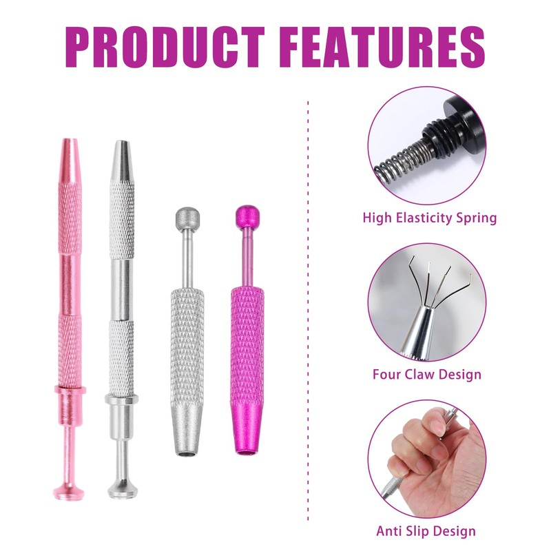 4 Pieces Piercing Ball Grabber,Piercing Ball Screw Tool,Mini Grabber Pen
