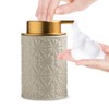 Elegant Foaming Soap Dispenser, Designed with Flower-Shaped Emboss, Ceramic Gold