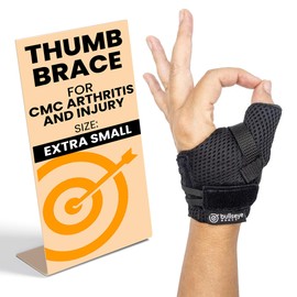 Bullseye Thumb Brace – Stabilizes CMC Joint to Relieve Pain, Arthritis, and Injuries – Adjustable Fit with Supportive Strap – Speed Lacer for Easy On/Off – Hand Washable, Air Dry - (XS - Left Hand)