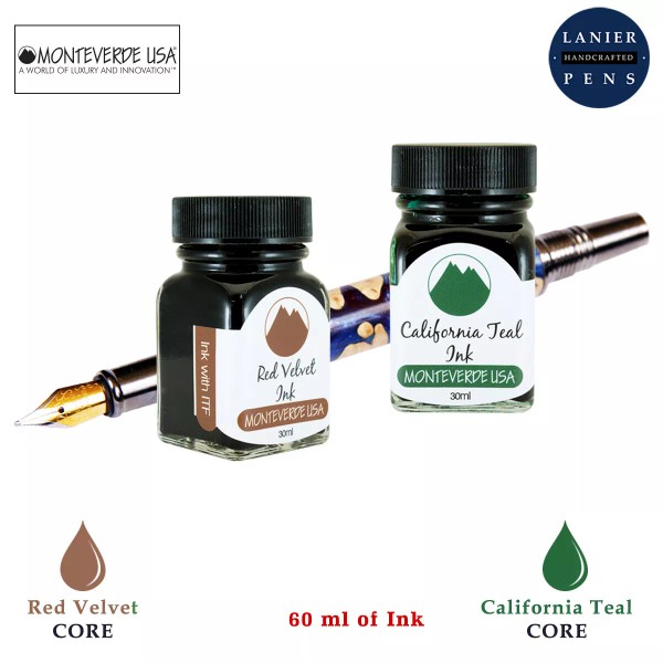 Monteverde 60ml Core Ink Bottle (30ml Red Velvet, 30ml California