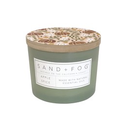 Sand + Fog Scented Candle - Apple Spice – Additional Scents and Sizes – 100% Cotton Lead-Free Wick - Luxury Air Freshening Jar Candles - Perfect Home Decor – 12oz