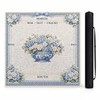 AVAONE American Mahjong Mat 33x33 Inch, Blue Porcelain Floral with