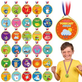 Loetere 60 Pcs Plastic Award Medals Gold Award Medals Assortment for Awards Kids Winners Sports Reward Motivational with Neck Ribbon for Sports Talent Show Classroom Reward Meeting Party Gift