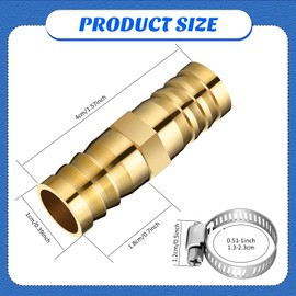 Zhengmy 12 Pcs Hose Repair Connectors with Claps Brass Garden Hose Repair Kit Fitting Water Hose Repair Kit Female Hose End Repair(3/8-1/2 Inch)
