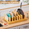 Kiasthome Bamboo Pot and Pan Organizer, Pot Lid Organizer Holder