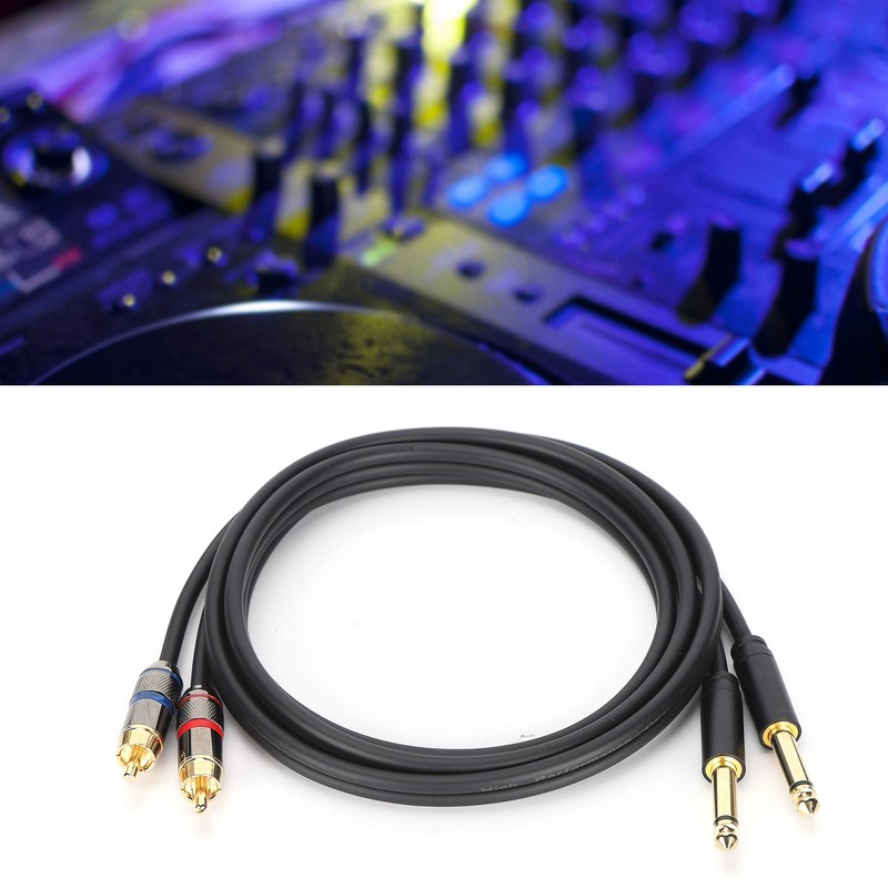 JORINDO Dual 6.35mm Male to Double RCA Male Cable Audio