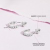 925 Sterling Silver Clear Cubic Zirconia Small Half Hoop Screw