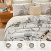 SUCSES 3 Pieces Floral Comforter Set Queen Size Botanical Flower
