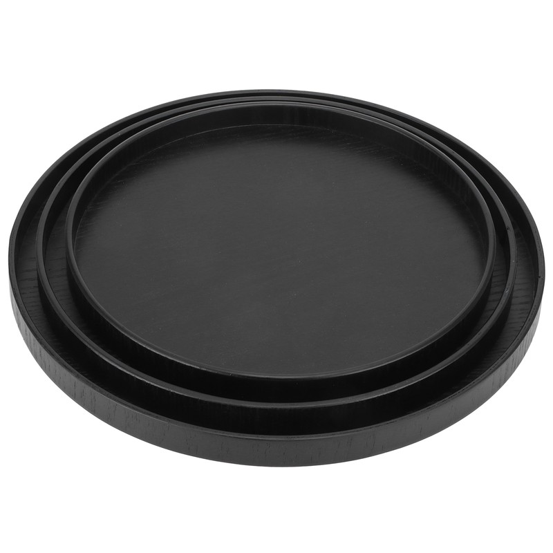 Wooden Round Tea Cup Tray Round Originality Fruit Palte Tableware