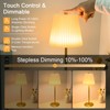 Cordless Table Lamp Rechargeable Gold,1 Pack Fabric Shade 5200mAH Battery