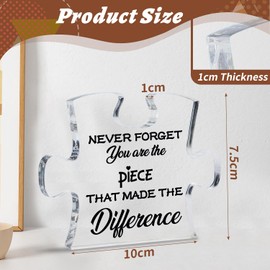 NECXON Leaving Gifts for Coworker Women, Thank You Gift, Acrylic Puzzle Shape Plaque, Leaving Gifts for Coworkers, Men, Retirement Gifts for Women and Men