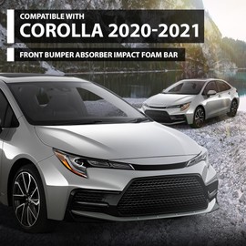 G-PLUS Front Bumper Absorber Impact Foam Bar Compatible with Toyota Corolla SE XSE 2020-2021 Black
