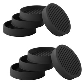 2.5x2.5 Round Rubber Furniture Caster Cups, Anti-Sliding Furniture Pads Bed Stopper Floor Protectors with Grip - Protect Any Flooring