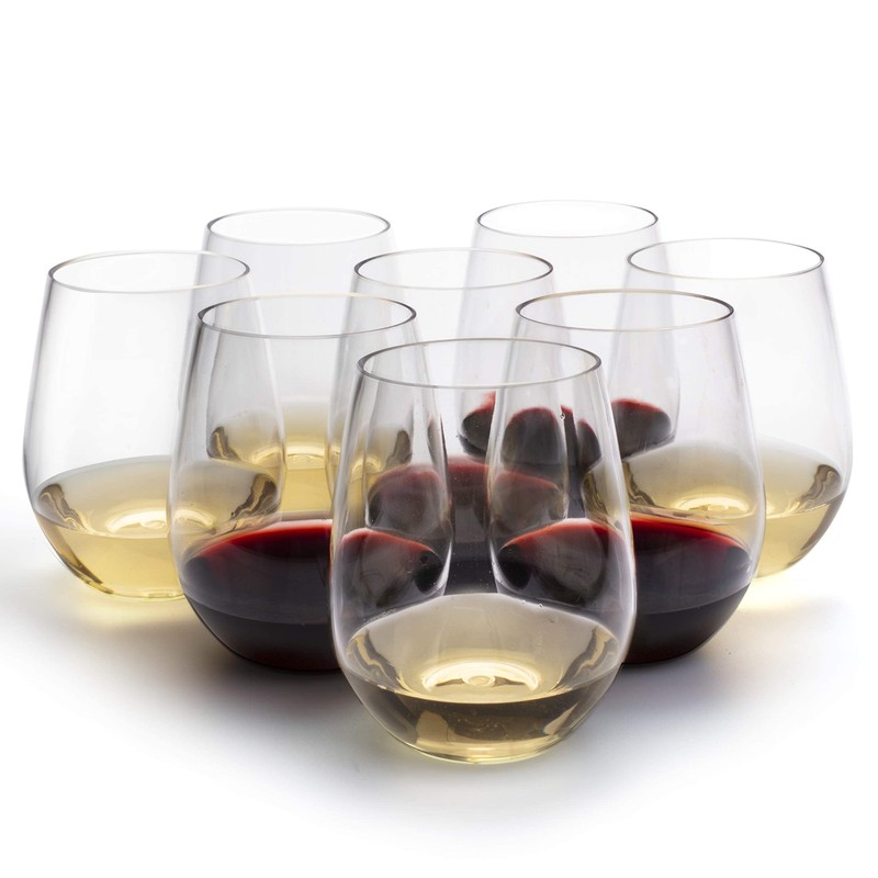 D'Eco Unbreakable Tritan Wine Glasses, 20 oz (Set of 8)