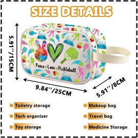 Pickleball Clear Makeup Bag Pickle Ball Player Gift Pickleball Lover Travel Toiletry Bag Organizer Pouch Cosmetic Bag (Pickleball tm ca)