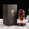 Glass Dome Rose Ornament LED Strip Light Blessing Romantic Glass