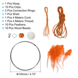 PATIKIL DIY Dream Catcher Kit, Making Dream Catcher Supplies Wall Hanging Handmade Dream Catcher Kits for Beginner Style 3, Orange