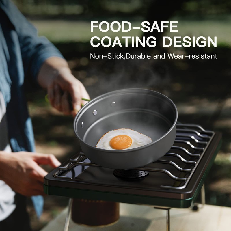 Lixada Camping Pot Set 11-Piece Camping Cookware Camping Tableware 2-3