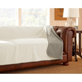 Mambe 100% Waterproof Furniture Cover Blanket for Dogs and Cats, Protection for Bed Couch Sofa Recliner Carpet, Soft Durable Washable Microfleece, Buff-Clay, 70x70 inches