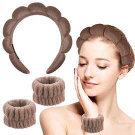 Sibba Sponge Headband Set for Washing Face Makeup Headbands for Women and Girls Skin Care Makeup Removal Washing Spa Yoga Sports Shower Headband Terry Cloth Hairband