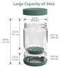 Luvan Glass Pickle Jar, 34oz Pickle Container with Strainer, LeakProof