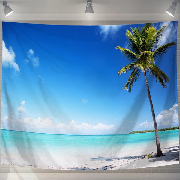 U-SITU Tapestry Interior Wall Decor, Wall Hanging, Natural Scenery, Blue Sea, Blue Sky, Fashionable, Cloth Poster, Atmospheric Transformation, Background, Multifunctional, Noren, Cover, Blindfold (Width 78.7 x Length 59.1 inches (200 x 150 cm)), Color: 435B