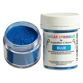 Sugarflair Sugar Sprinkles Blue, Blu, Sprinkles Commestibili, Decorazioni di Zucchero per Torte, Cupcake e Biscotti - 40g