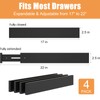 Ryqtop Bamboo Drawer Dividers,17-22" Adjustable Kitchen Drawer Organizer for Clothes,4