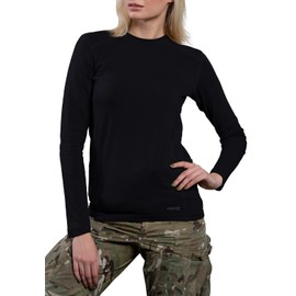 281Z Womens Tactical Stretch Cotton Underwear Shirt - Hiking Outdoor Workout - Punisher Combat Line (Black, Medium)